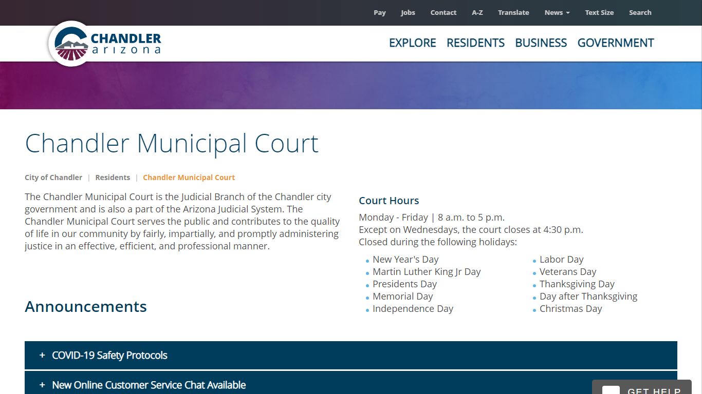 Chandler Municipal Court | City of Chandler